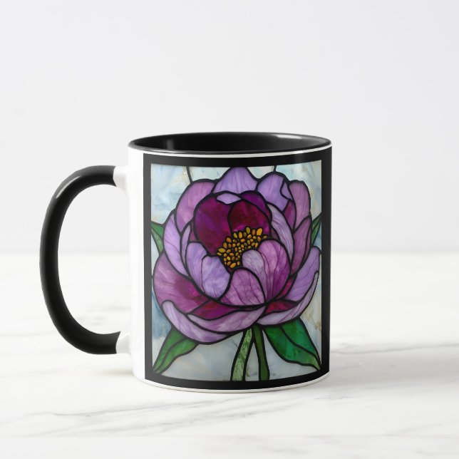 Taza Peonía Púrpura Manchada  (Izquierda)
