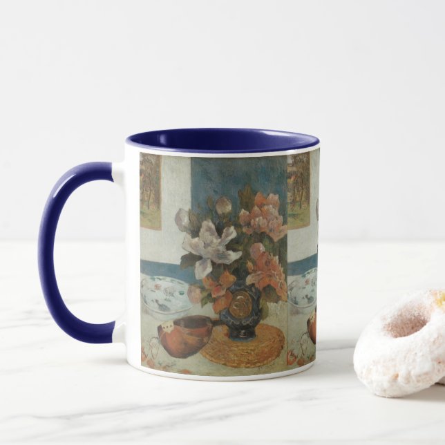 Taza Peonies chinos y Mandolin por Paul Gauguin (Con donut)