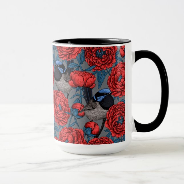 Taza Peonies y wrens (Derecha)