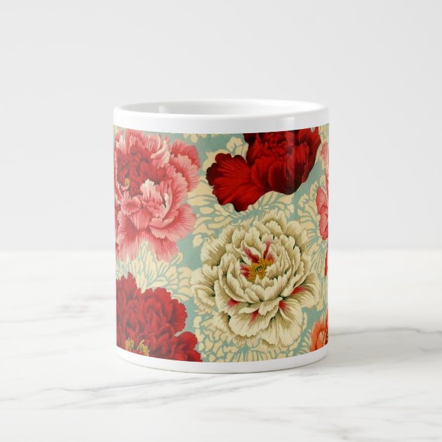 Taza Peony del brocado" de la tela de Philip (Frente)