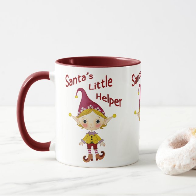 Taza Pequeña ayudante de Santa (Con donut)
