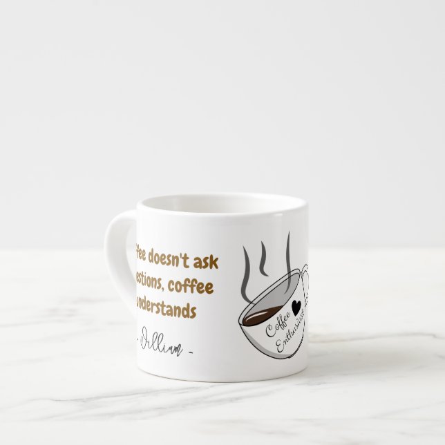Taza Pequeña de Espresso con Nombre Personalizado  (Izquierda)