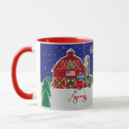 Taza Pequeña Granja de árboles de navidad de camiones r
