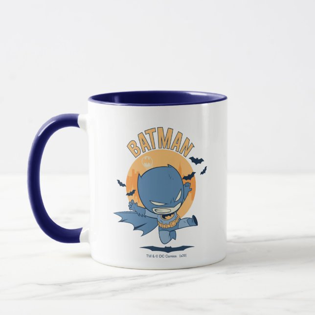 Taza Pequeño cómico Batman volando patadas (Izquierda)
