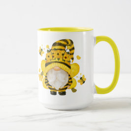 Taza Pequeño Gnome De Abejas En Los Sunflower