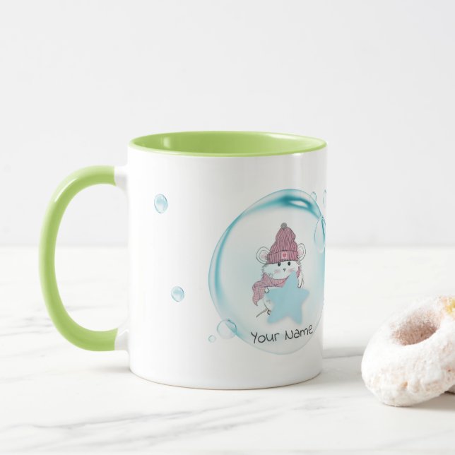 Taza Pequeño Hámster "Preocupación Menos Vida Más" (Con donut)