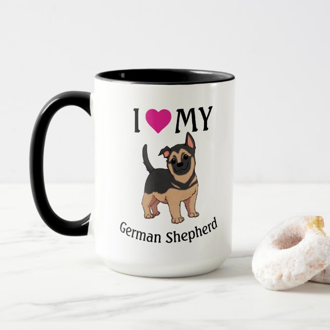 Taza Pequeño pastor alemán lindo (Con donut)
