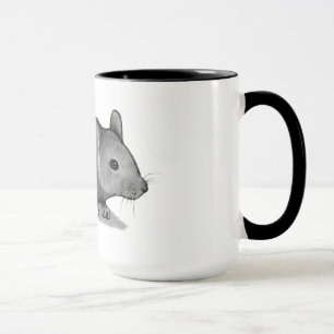 Taza Pequeño ratón gris en lápiz: Arte del realismo