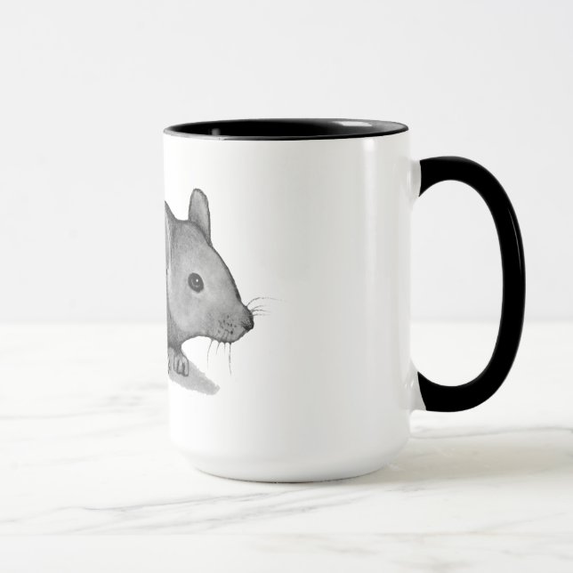 Taza Pequeño ratón gris en lápiz: Arte del realismo (Derecha)