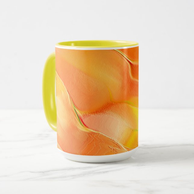 Taza Pequeño tallado en amarillo y muchos naranjas (Anverso izquierdo)