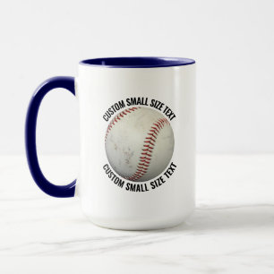 Taza Pequeño Texto AZUL MARINO Combo 15oz Béisbol Perso