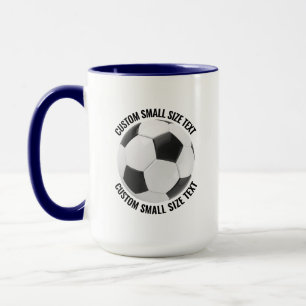 Taza Pequeño Texto AZUL MARINO Combo 15oz Fútbol Person