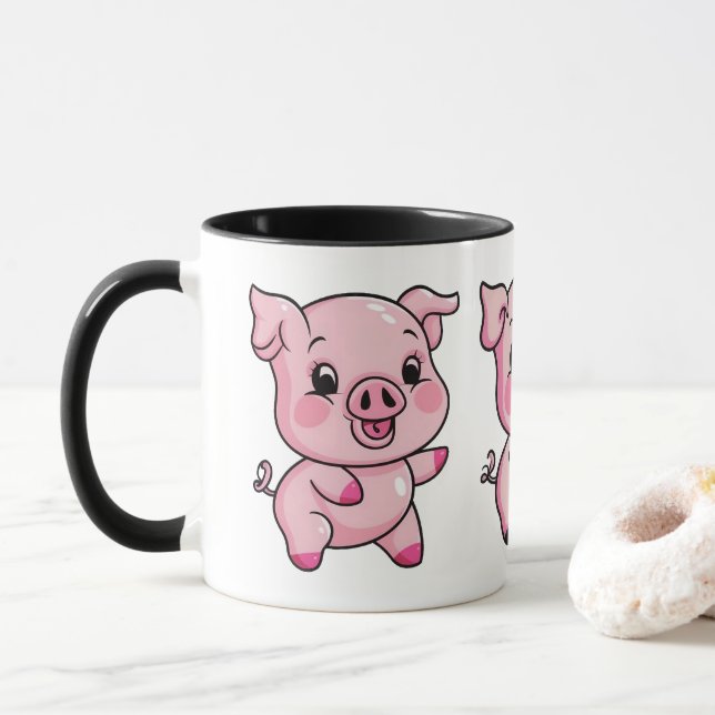Taza Pequeño y lindo Lechón (Con donut)