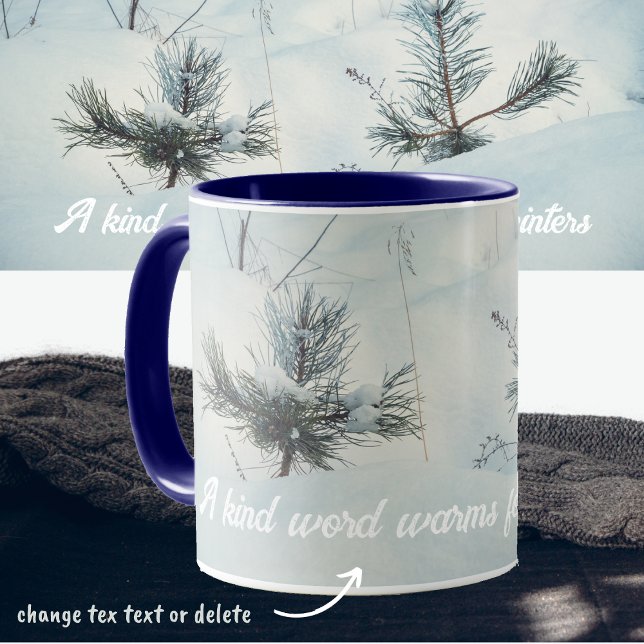 Taza Pequeños abetos cubiertos de nieve fresca. (Subido por el creador)