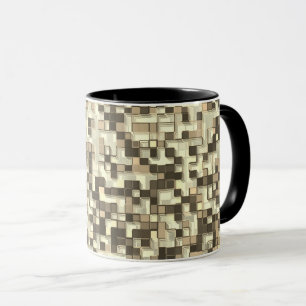 Taza Pequeños cuadros en tonos beige marrón