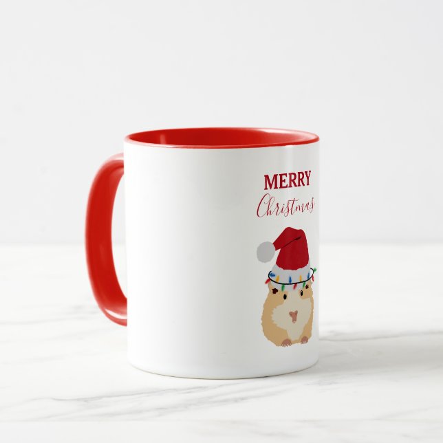 Taza Pequeños Navidades Hamster Gracioso Animal Santa H (Anverso izquierdo)