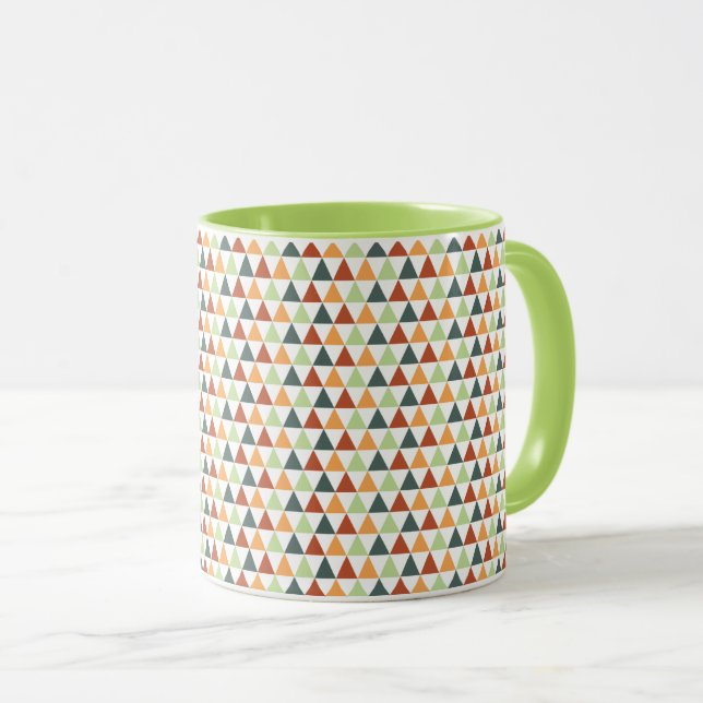 Taza Pequeños triángulos coloridos caen geométrico (Anverso derecho)