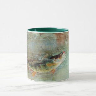 Taza Perca amarilla por S.A. Kilbourne, pescado vintage