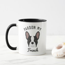 Taza Perdone mi Bulldog francés blanco y negro