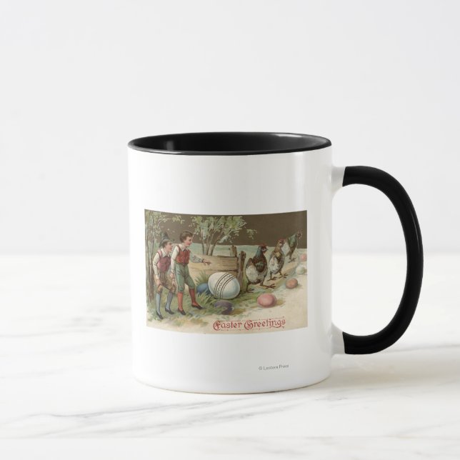 Taza Peregrinos apuntando a los huevos de Pascua (Derecha)