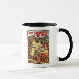 Taza Perfecta bicicleta con poste publicitario de mujer