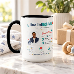 Taza Perfil de Agradecimiento Destacado de Nuevo Papá C