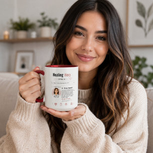 Taza Perfil de búsqueda de médico héroe sanador rosa su