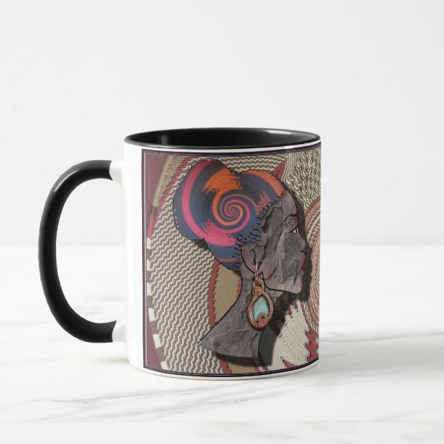 Taza Perfil de una mujer africana en una cesta tejida (Izquierda)