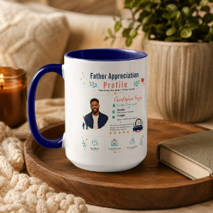 Taza Perfil Familiar Colorido de Agradecimiento al Padr