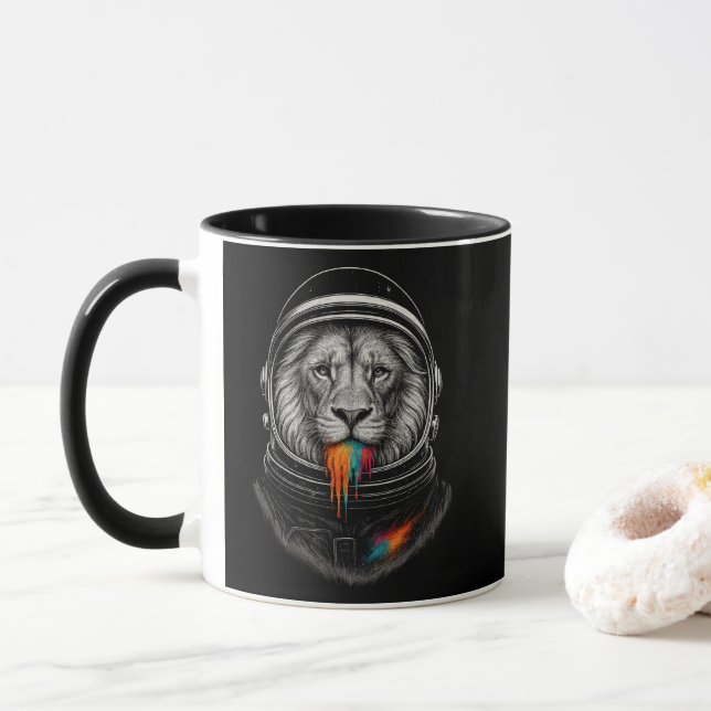 Taza Perforación de león cósmica (Con donut)