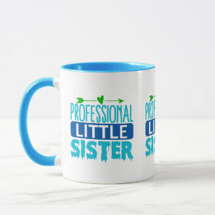 Taza Perforación de pintura azul de hermanita profesion