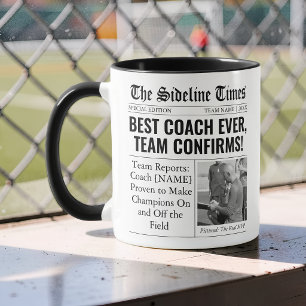 Taza Periódico Divertido de Agradecimiento al Entrenado