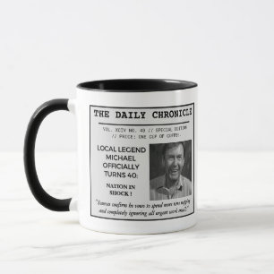 Taza Periódico Personalizado Foto Cumpleaños Jubilación