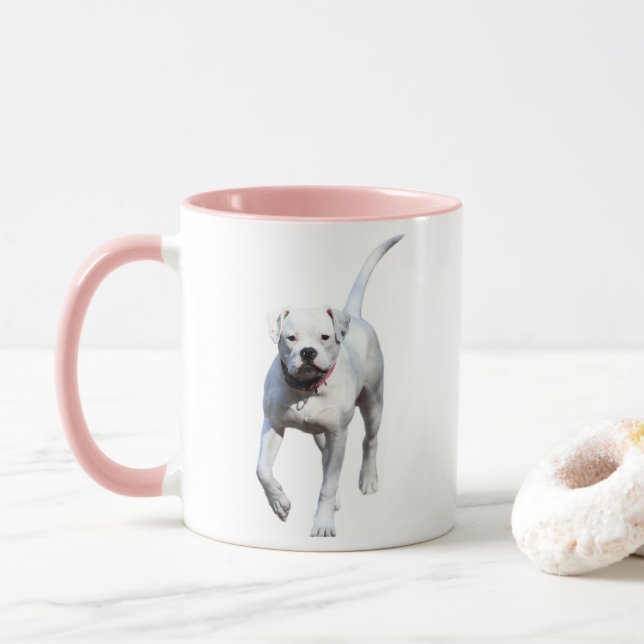 Taza Perrito americano del bulldog (Con donut)