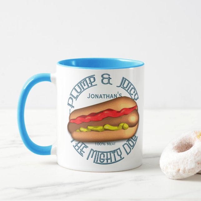 Taza Perrito caliente poderoso del perro personalizado (Con donut)
