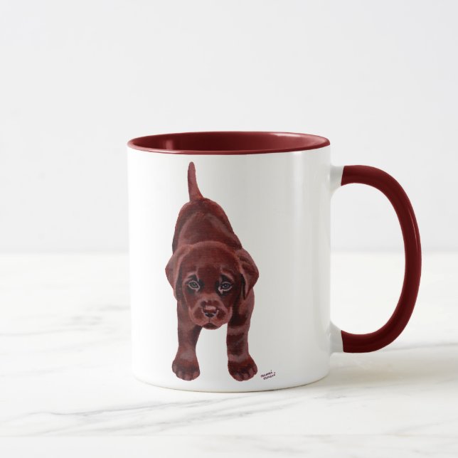 Taza Perrito de Labrador del chocolate (Derecha)
