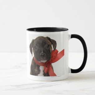 Taza Perrito de Pitbull que lleva la cinta roja