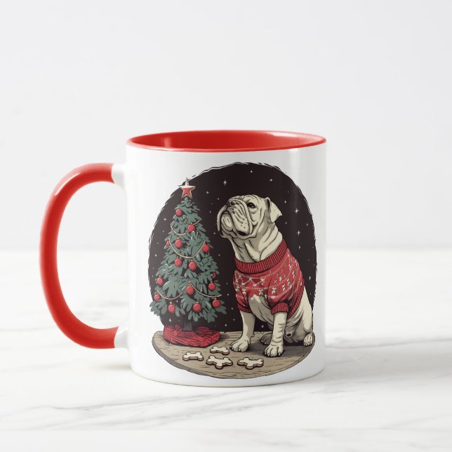 Taza Perrito Inglés de Navidad árbol de Navidad (Izquierda)