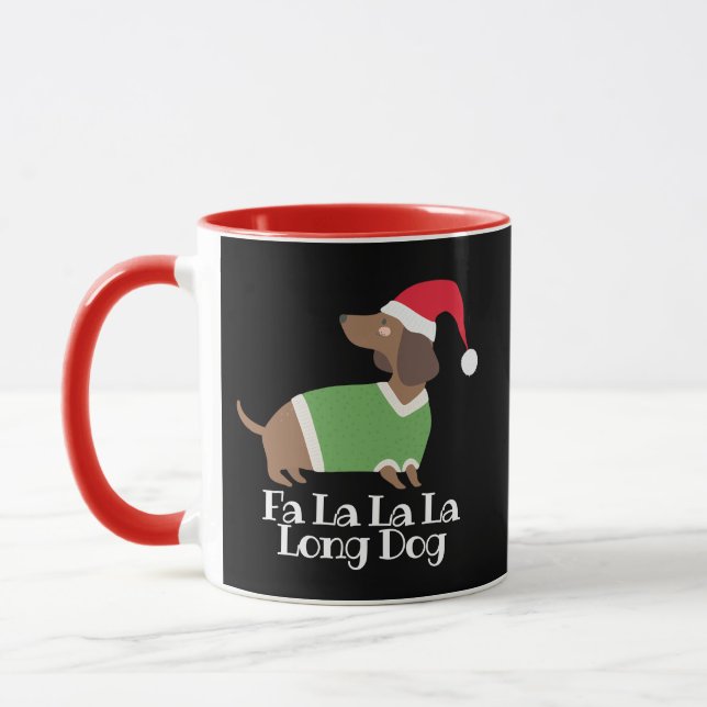 Taza Perrito navideño divertido  (Izquierda)
