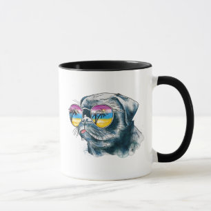 Taza Perrito tropical de la acuarela