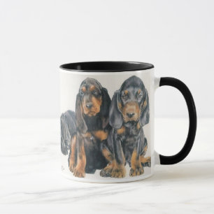 Taza Perritos negros y del moreno del Coonhound