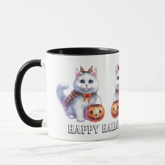 Taza Perro Adorable de Gato Cutáneo Halloween Mug (Izquierda)
