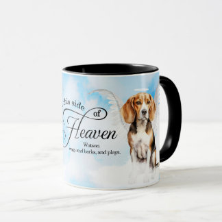 Taza Perro Ángel Beagle en el Cielo Memorial Personaliz