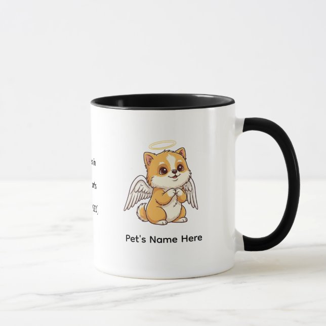 Taza Perro Ángel Perro Conmemorativo Personalizado (De  (Derecha)