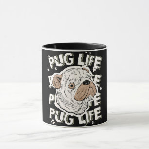 Taza Perro animal de la vida de Pug