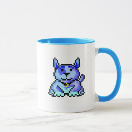 Taza Perro azul fresco del pixel
