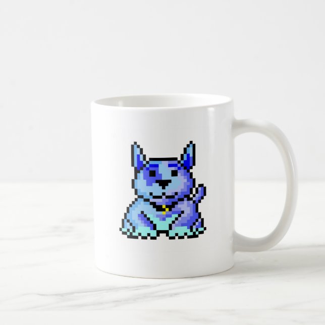 Taza Perro azul fresco del pixel (Derecha)