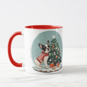 Taza Perro Boston Terrier de Navidad