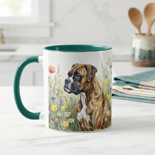 Taza Perro Boxer Botánico