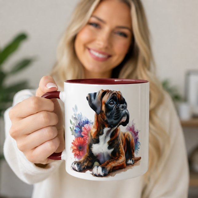 Taza Perro Boxer en Flor (Subido por el creador)